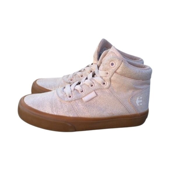 Etnies Girls Sz 2 Scout Hi Top Shoes Light Pink Canvas Sneakers - Picture 4 of 11